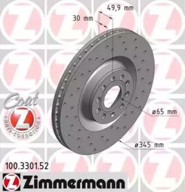 Тормозной диск (ZIMMERMANN: 100.3301.52)