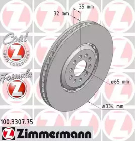 Тормозной диск (ZIMMERMANN: 100.3307.75)