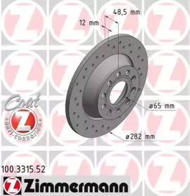 Тормозной диск (ZIMMERMANN: 100.3315.52)