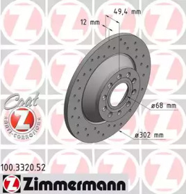 Тормозной диск (ZIMMERMANN: 100.3320.52)