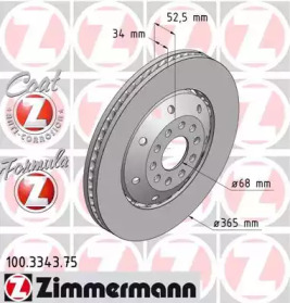 Тормозной диск (ZIMMERMANN: 100.3343.75)