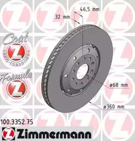 Тормозной диск (ZIMMERMANN: 100.3352.75)