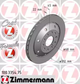 Тормозной диск (ZIMMERMANN: 100.3354.75)