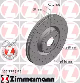 Тормозной диск (ZIMMERMANN: 100.3357.52)