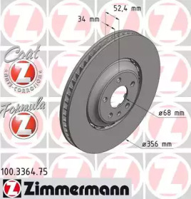 Тормозной диск (ZIMMERMANN: 100.3364.75)