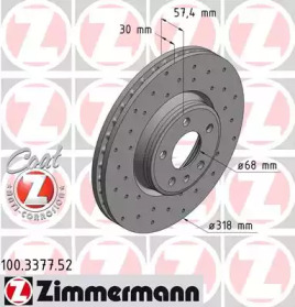 Тормозной диск (ZIMMERMANN: 100.3377.52)