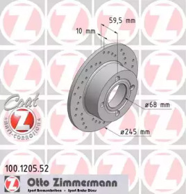 Тормозной диск (ZIMMERMANN: 100.1205.52)