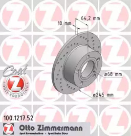 Тормозной диск (ZIMMERMANN: 100.1217.52)