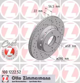 Тормозной диск (ZIMMERMANN: 100.1222.52)