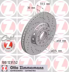 Тормозной диск (ZIMMERMANN: 100.1231.52)