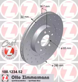 Тормозной диск (ZIMMERMANN: 100.1234.52)