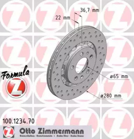 Тормозной диск (ZIMMERMANN: 100.1234.70)