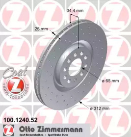 Тормозной диск (ZIMMERMANN: 100.1240.52)