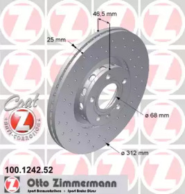 Тормозной диск (ZIMMERMANN: 100.1242.52)