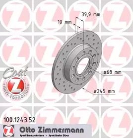 Тормозной диск (ZIMMERMANN: 100.1243.52)