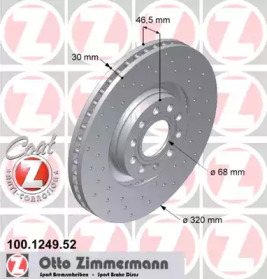 Тормозной диск (ZIMMERMANN: 100.1249.52)