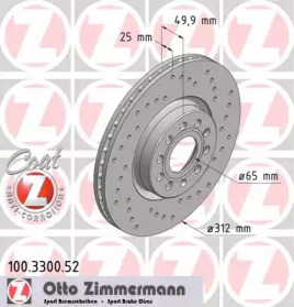 Тормозной диск (ZIMMERMANN: 100.3300.52)