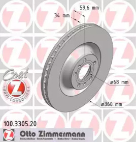 Тормозной диск (ZIMMERMANN: 100.3305.20)