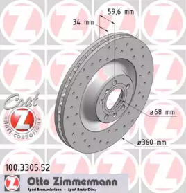 Тормозной диск (ZIMMERMANN: 100.3305.52)