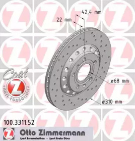 Тормозной диск (ZIMMERMANN: 100.3311.52)