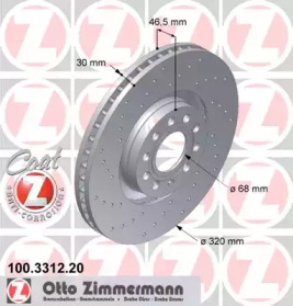 Тормозной диск (ZIMMERMANN: 100.3312.20)