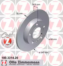 Тормозной диск (ZIMMERMANN: 100.3314.20)