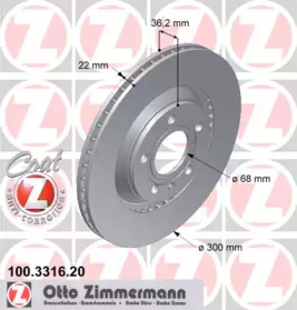 Тормозной диск (ZIMMERMANN: 100.3316.20)