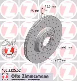 Тормозной диск (ZIMMERMANN: 100.3325.52)