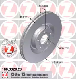 Тормозной диск (ZIMMERMANN: 100.3326.20)