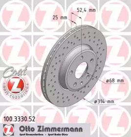 Тормозной диск (ZIMMERMANN: 100.3330.52)