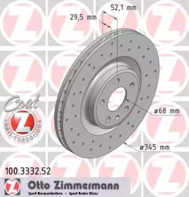 Тормозной диск (ZIMMERMANN: 100.3332.52)