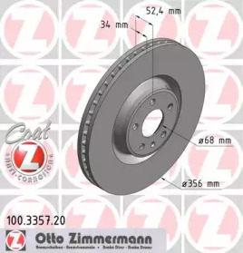 Тормозной диск (ZIMMERMANN: 100.3357.20)