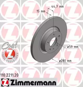 Тормозной диск (ZIMMERMANN: 110.2211.20)