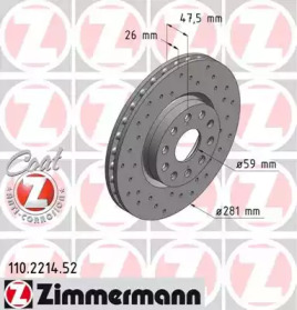 Тормозной диск (ZIMMERMANN: 110.2214.52)