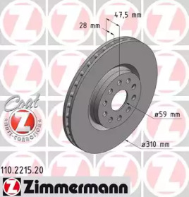 Тормозной диск (ZIMMERMANN: 110.2215.20)