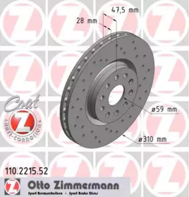 Тормозной диск (ZIMMERMANN: 110.2215.52)