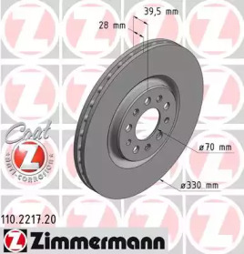 Тормозной диск (ZIMMERMANN: 110.2217.20)