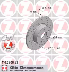 Тормозной диск (ZIMMERMANN: 110.2208.52)