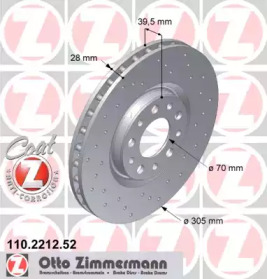 Тормозной диск (ZIMMERMANN: 110.2212.52)