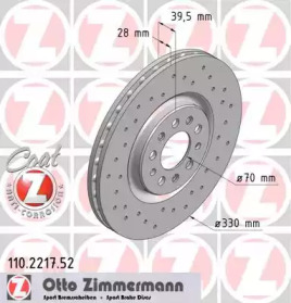 Тормозной диск (ZIMMERMANN: 110.2217.52)