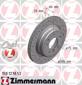 Тормозной диск (ZIMMERMANN: 150.1278.52)