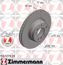 Тормозной диск (ZIMMERMANN: 150.1279.20)