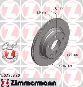 Тормозной диск (ZIMMERMANN: 150.1289.20)