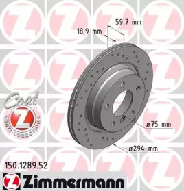 Тормозной диск (ZIMMERMANN: 150.1289.52)