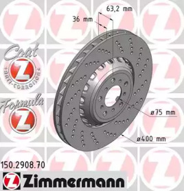 Тормозной диск (ZIMMERMANN: 150.2908.70)