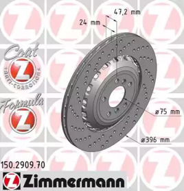 Тормозной диск (ZIMMERMANN: 150.2909.70)