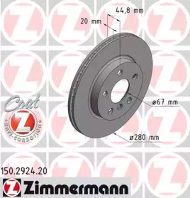 Тормозной диск (ZIMMERMANN: 150.2924.20)