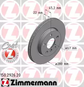 Тормозной диск (ZIMMERMANN: 150.2926.20)