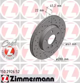 Тормозной диск (ZIMMERMANN: 150.2926.52)