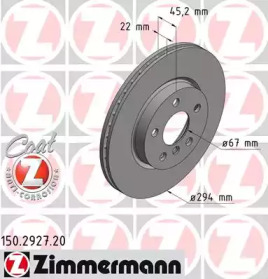 Тормозной диск (ZIMMERMANN: 150.2927.20)